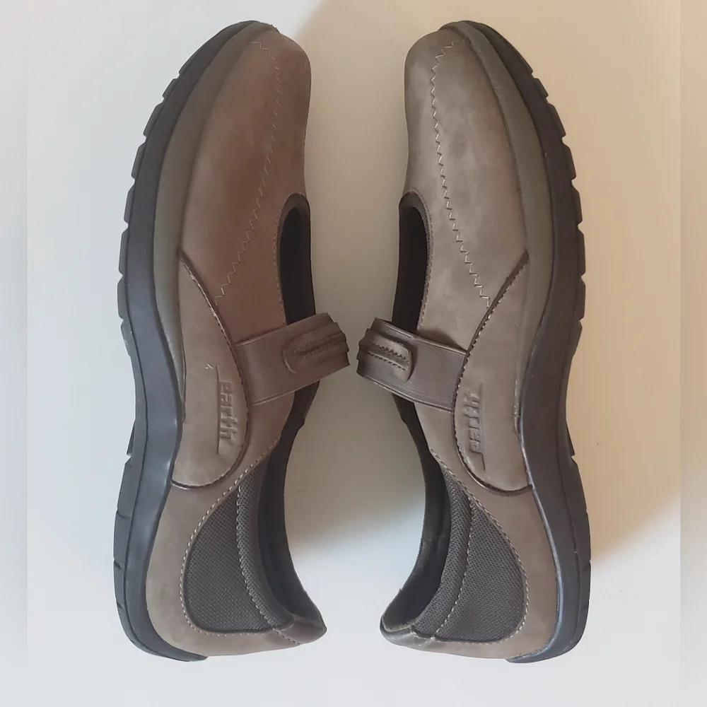 Earth Taupe Mary Jane Comfort Flats